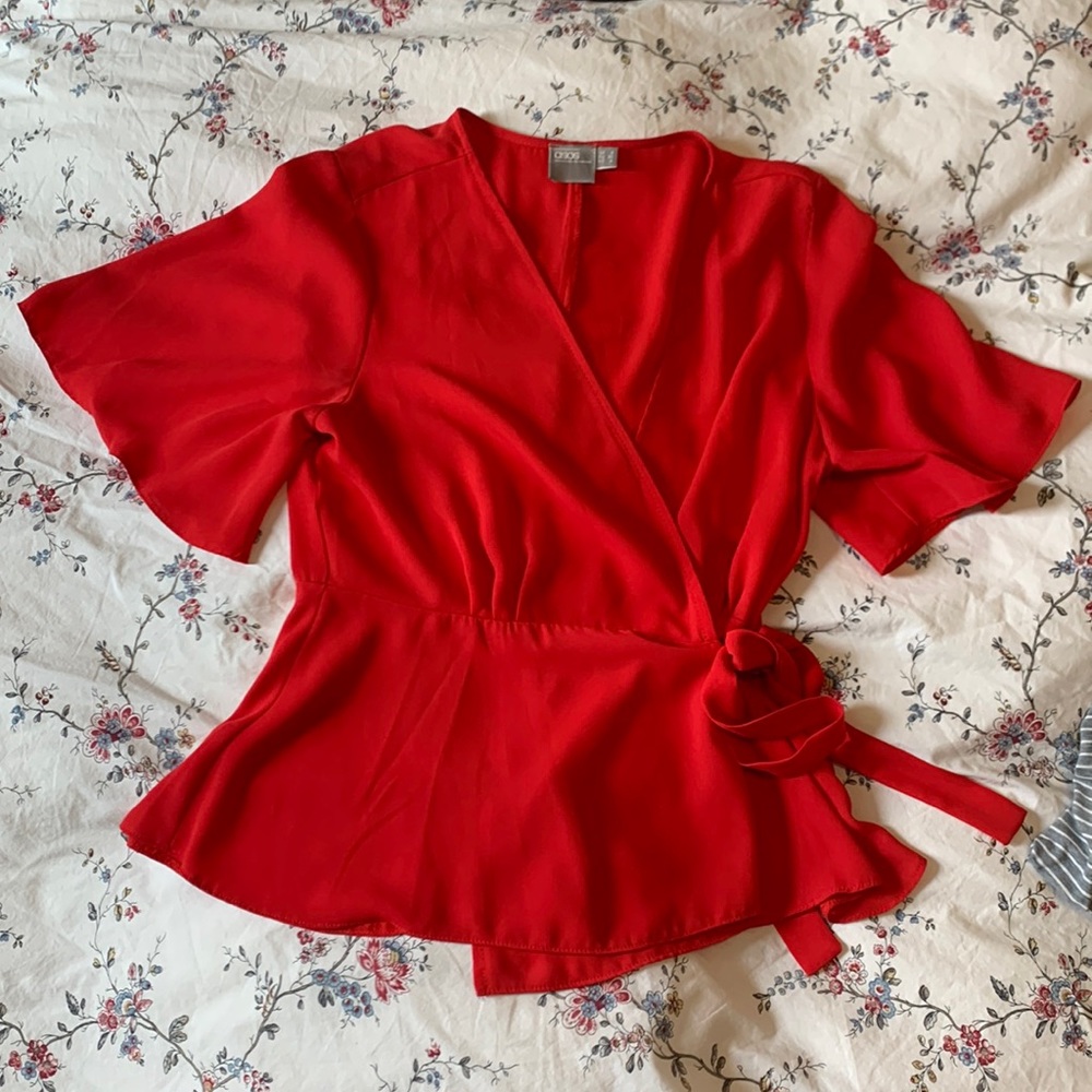ASOS red tie top size 4